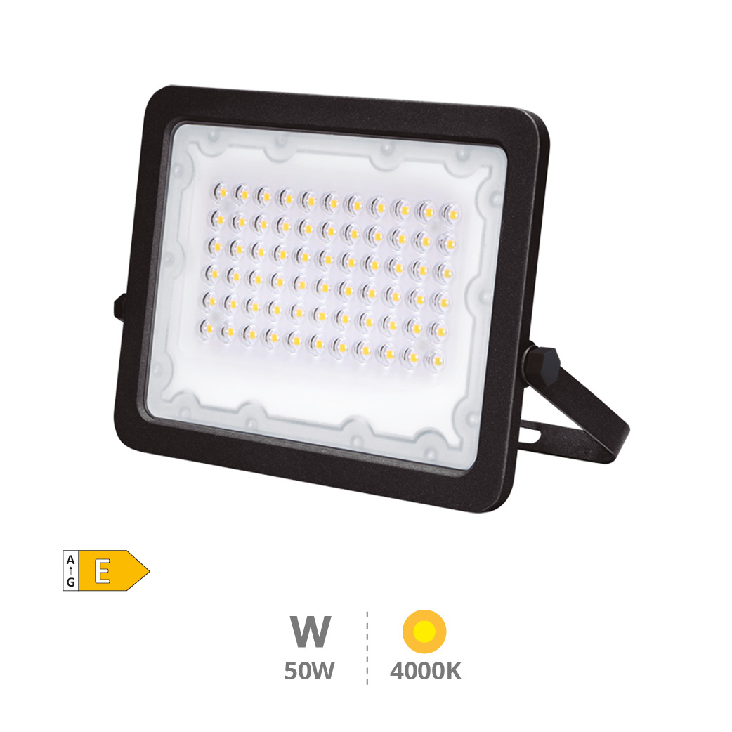 Proyector aluminio LED 50W 4000K IP65 Negro