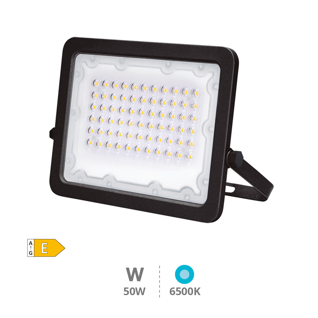 Proyector aluminio LED 50W 6500K IP65 Negro