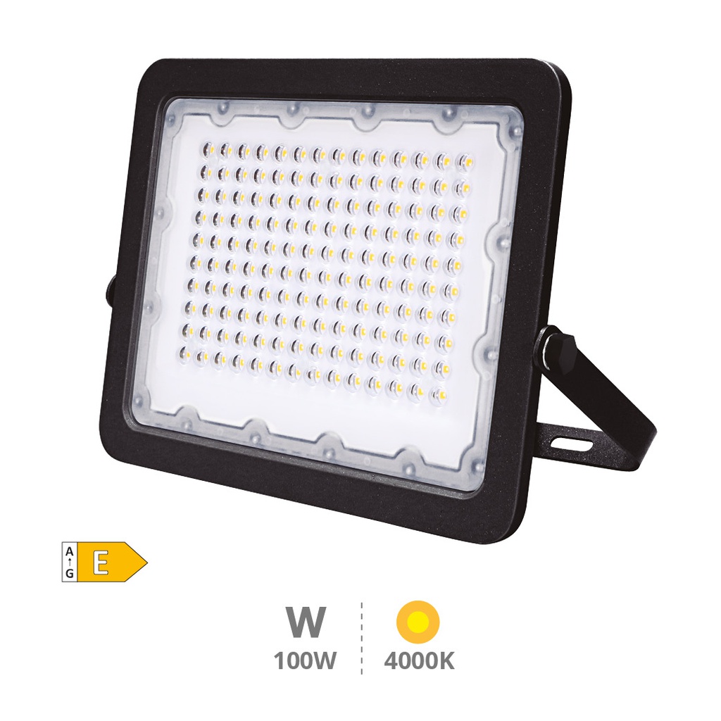 Projecteur aluminium LED 100 W 4000K IP65 noir