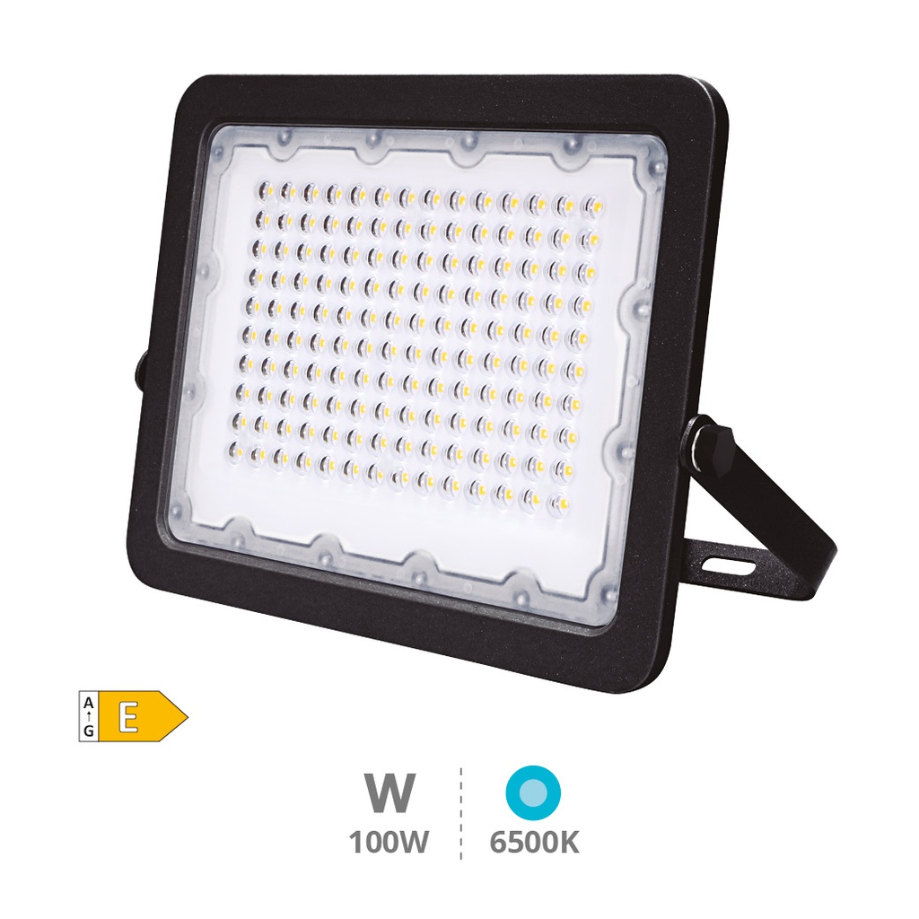 Proyector aluminio LED 100W 6500K IP65 Negro