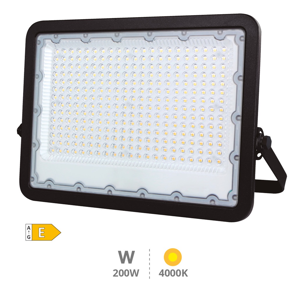 Projecteur aluminium LED 200W 4000K IP65 noir