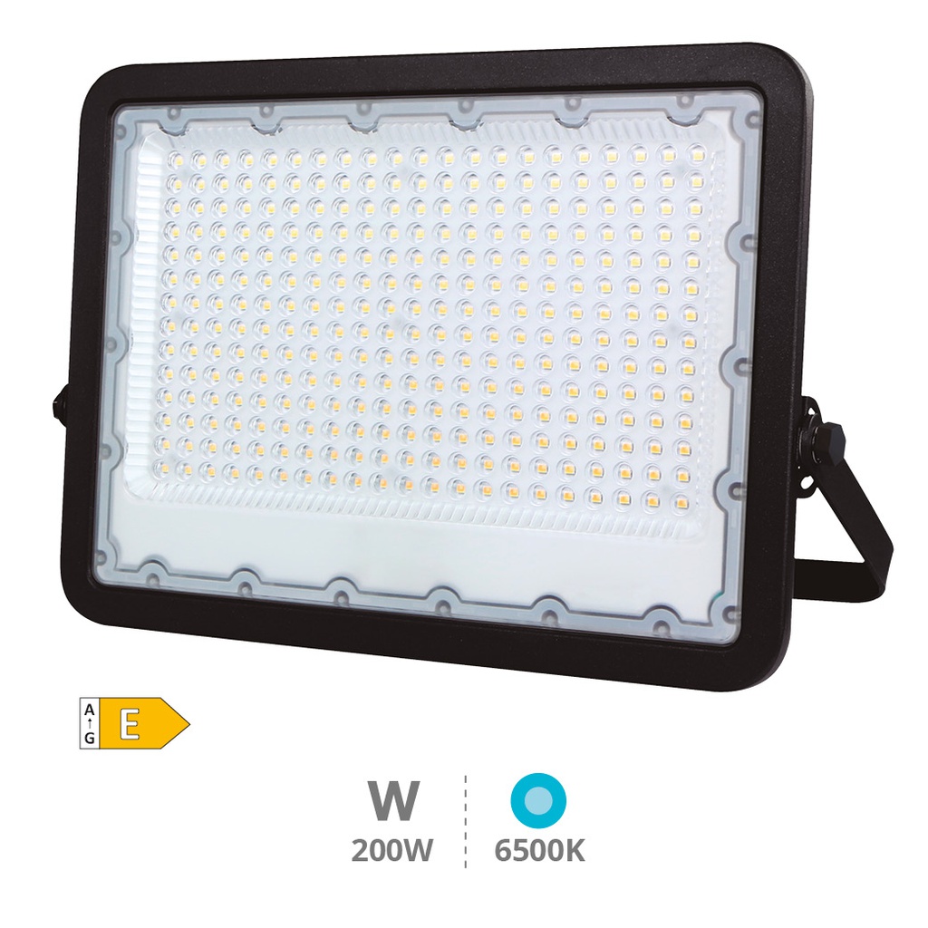 Projecteur aluminium LED 200W 6500K IP65 noir