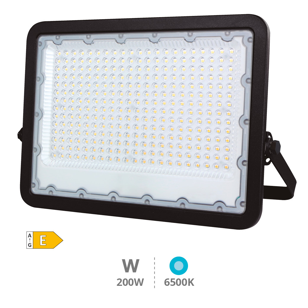 Proyector aluminio LED 200W 6500K IP65 Negro