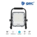 Proyector aluminio con soporte móvil 30W 6500K IP65 Gris