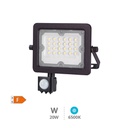 [202610010] Proyector aluminio LED con sensor 20W 6500K IP65 Negro