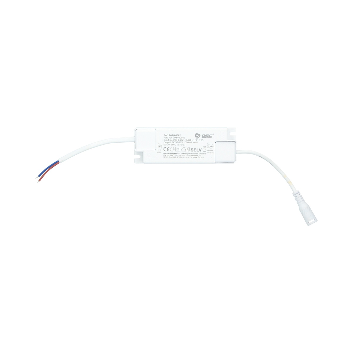 Recambio driver 40W para panel LED Aruba y Ubari ref. 203400000 - 01 - 12 - 13