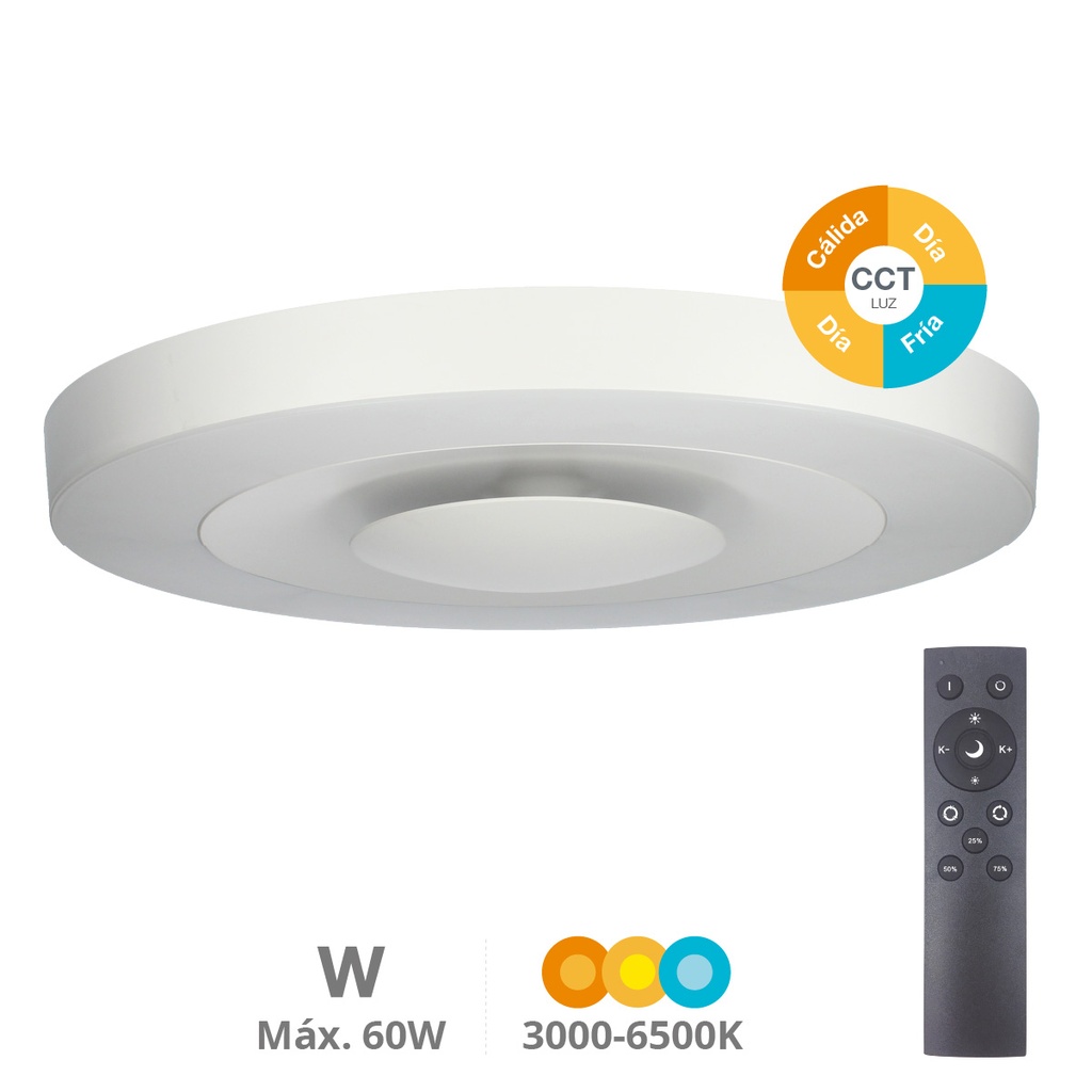 Milano Led Ceiling Light & night light 30W (3000K - 6000K) y 60W (4200K) 3000K Dimmable