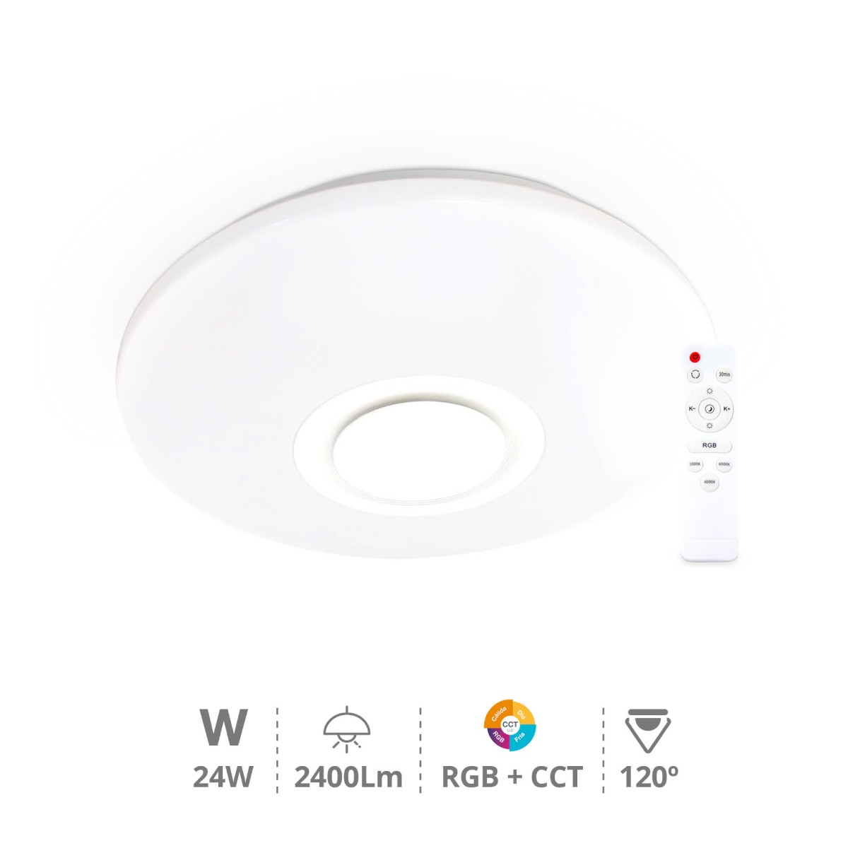 Paris ceiling LED light with speaker RGB+ CCT change from 3000-6500K wby wifi