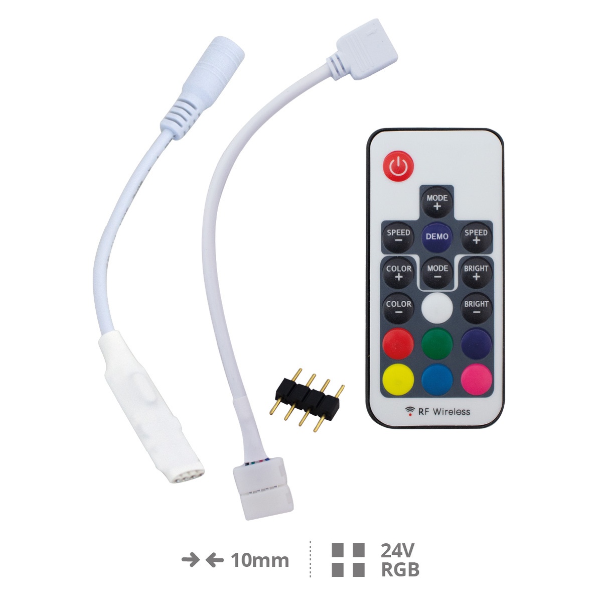 Controlador + Clip 4 pinos para tira LED RGB