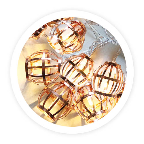 Lanternes LED cuivre 1,5 M 2700 - 3000K