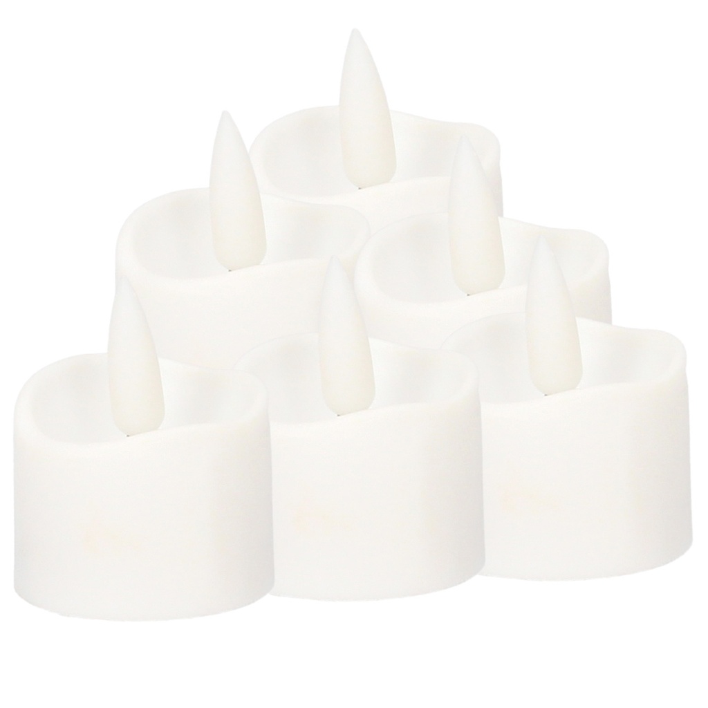 Pack 6 velas decorativas LED 36 mm