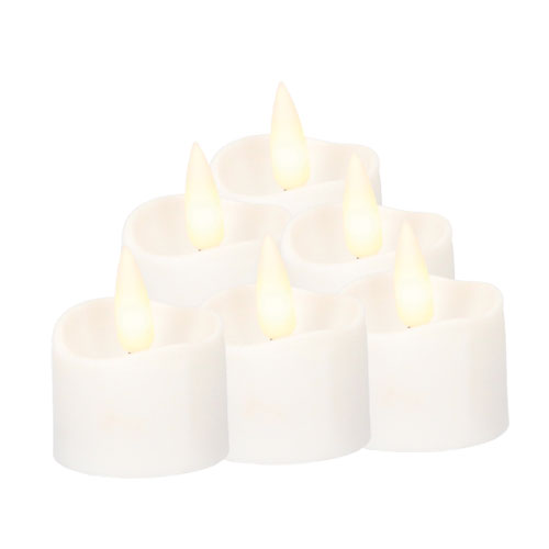 Pack 6 velas decorativas LED 36 mm