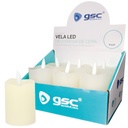 Bougie décorative à LED en cire 70 mm - boîte prés. 6 u