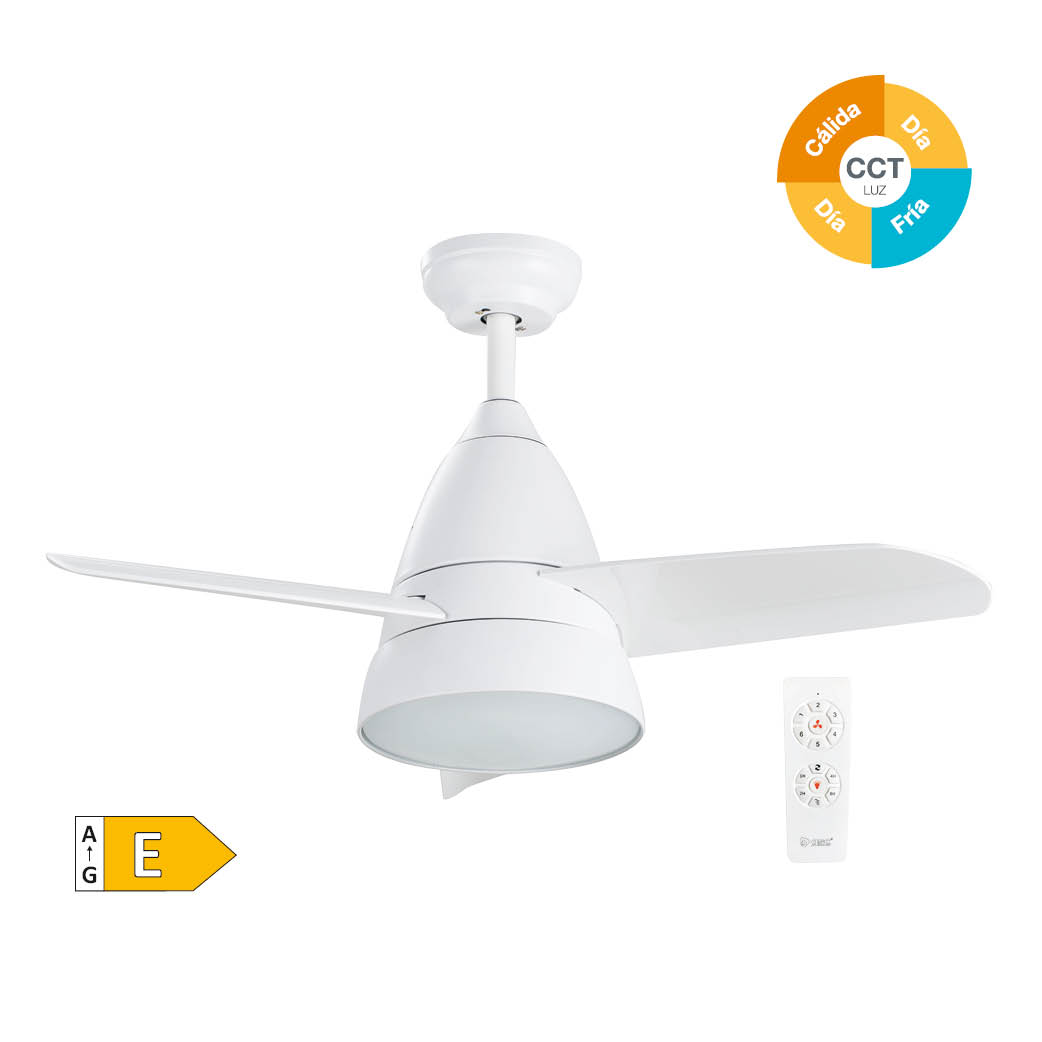 Kidau 36' ceiling fan with remote control CCT 3 blades White