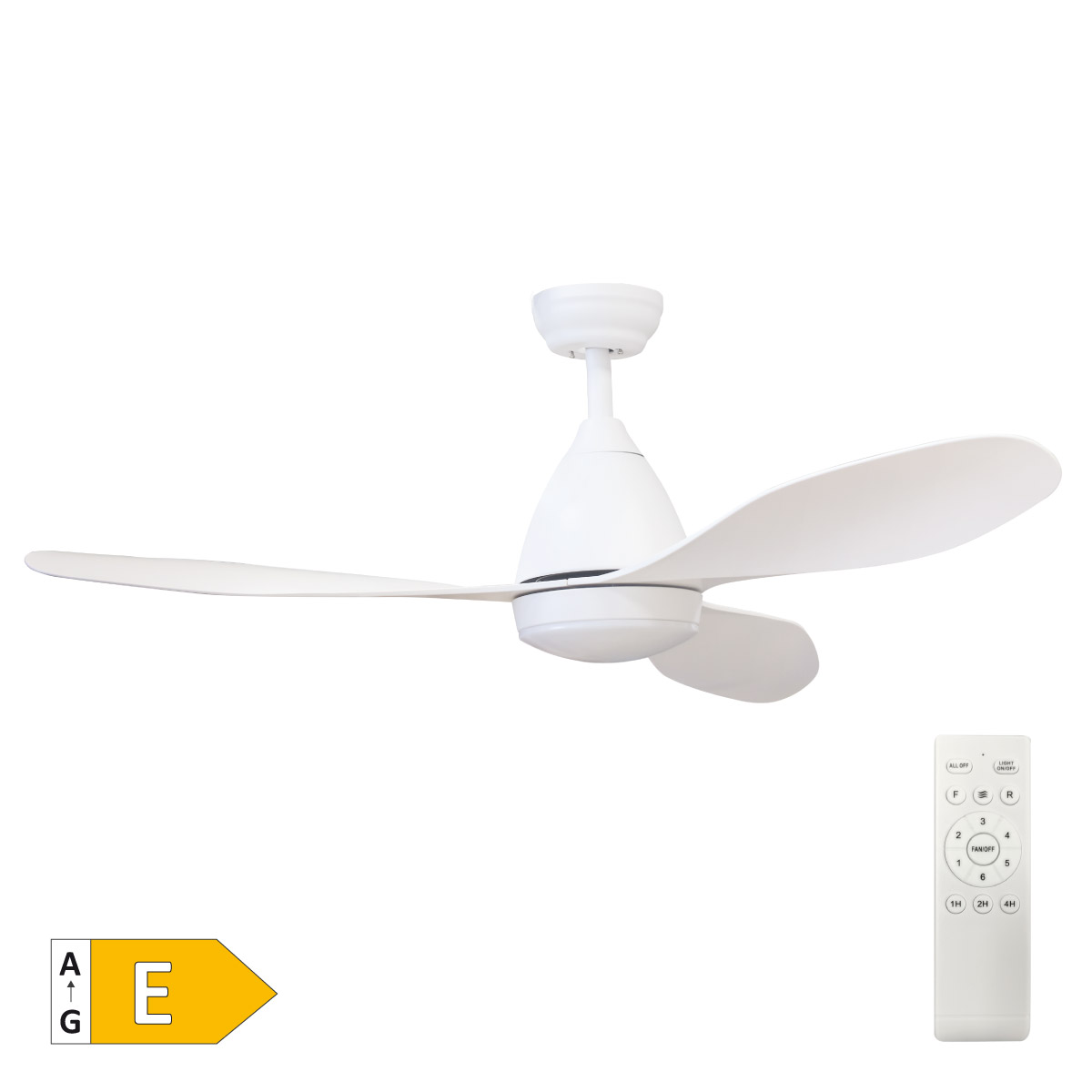 48' DC ceiling fan with remote control and wifi 3000K 3 blades White