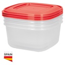 Set of 3 airtight plastic tupper 0.60L