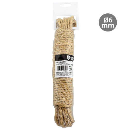 Corde en sisal 6mm 15 M