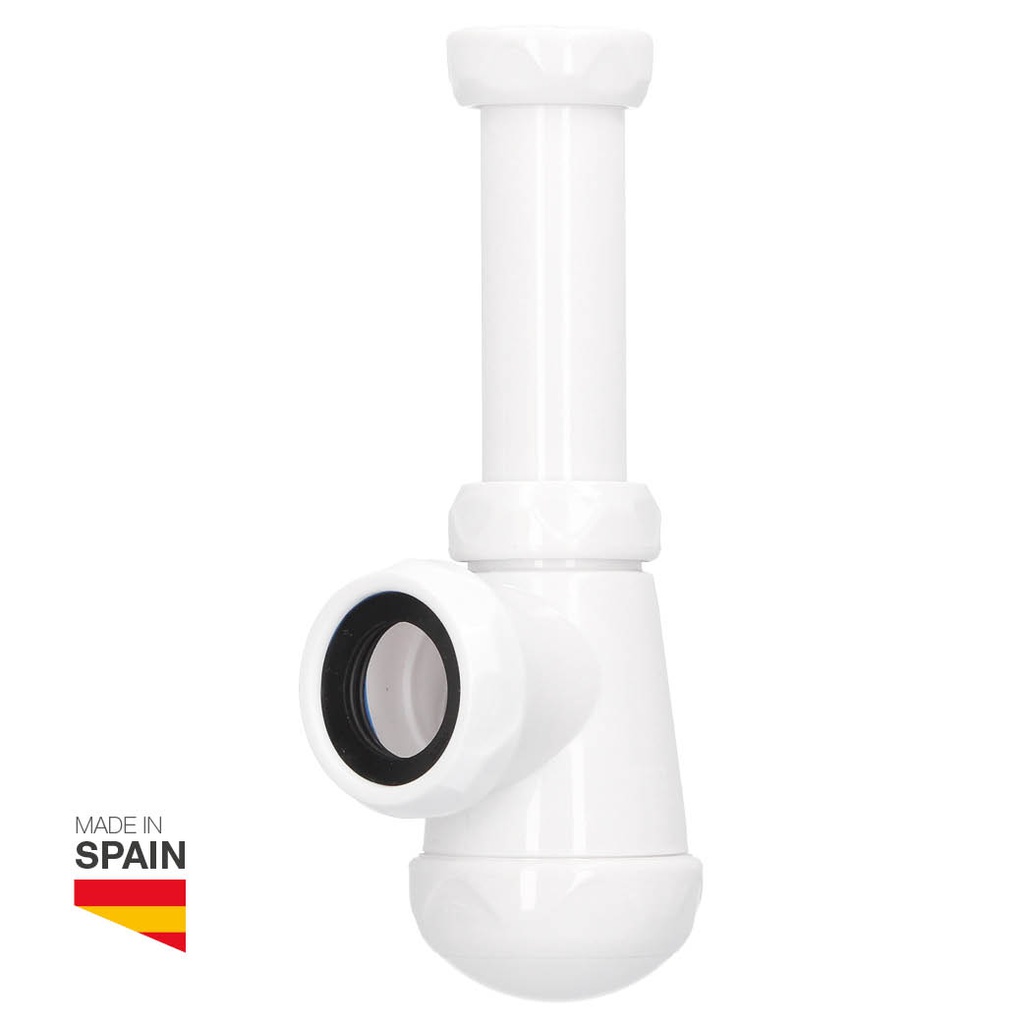Siphon bouteille court extensible sortie Ø40 mm réducteur Ø32 mm raccord 1"1/4