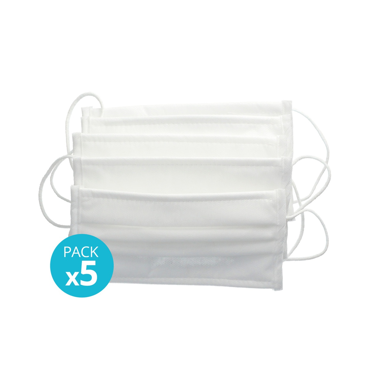 Pack 5 Máscaras higiénicas laváveis/reutilizáveis