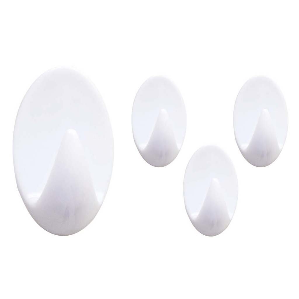 Pack 4 Cintres adhésifs blancs