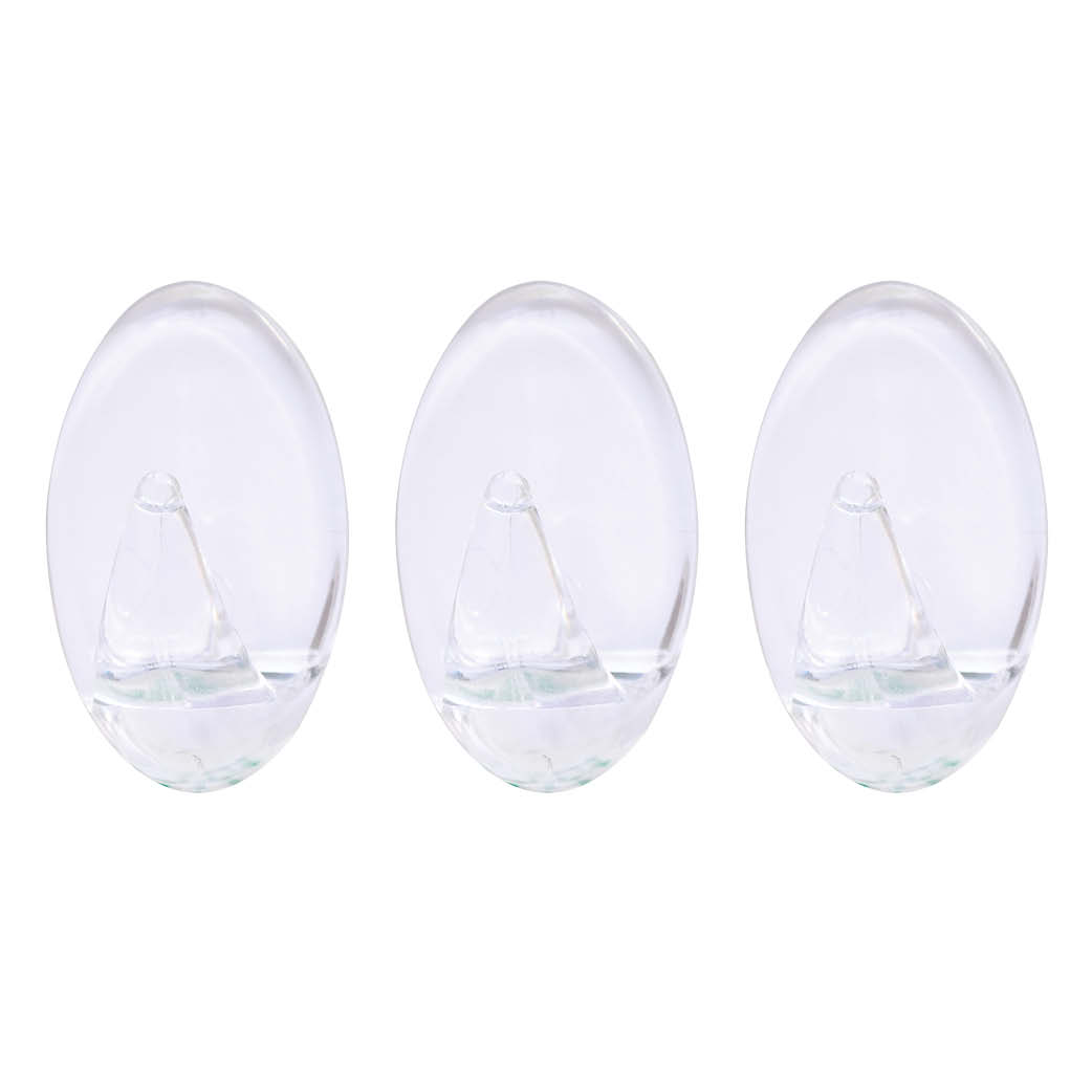 Pack of 3 adhesive hangers Transparent