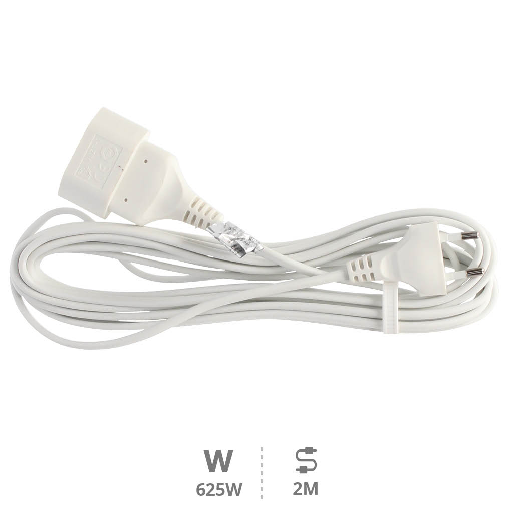 Extension cord White (2x0.75mm) 2M wire