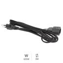 Extension cord Black (2x0.75mm) 3M wire