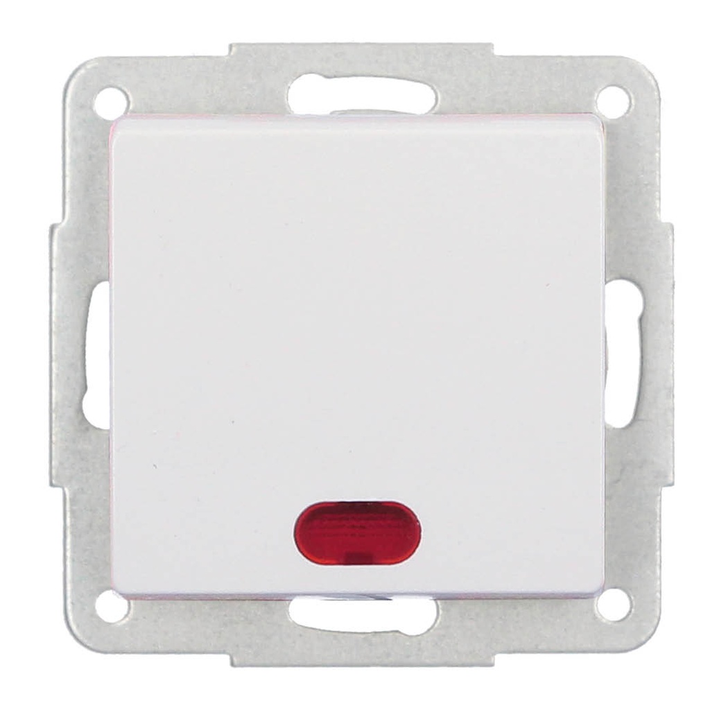 Gamma push switch recessed with LED indicator White