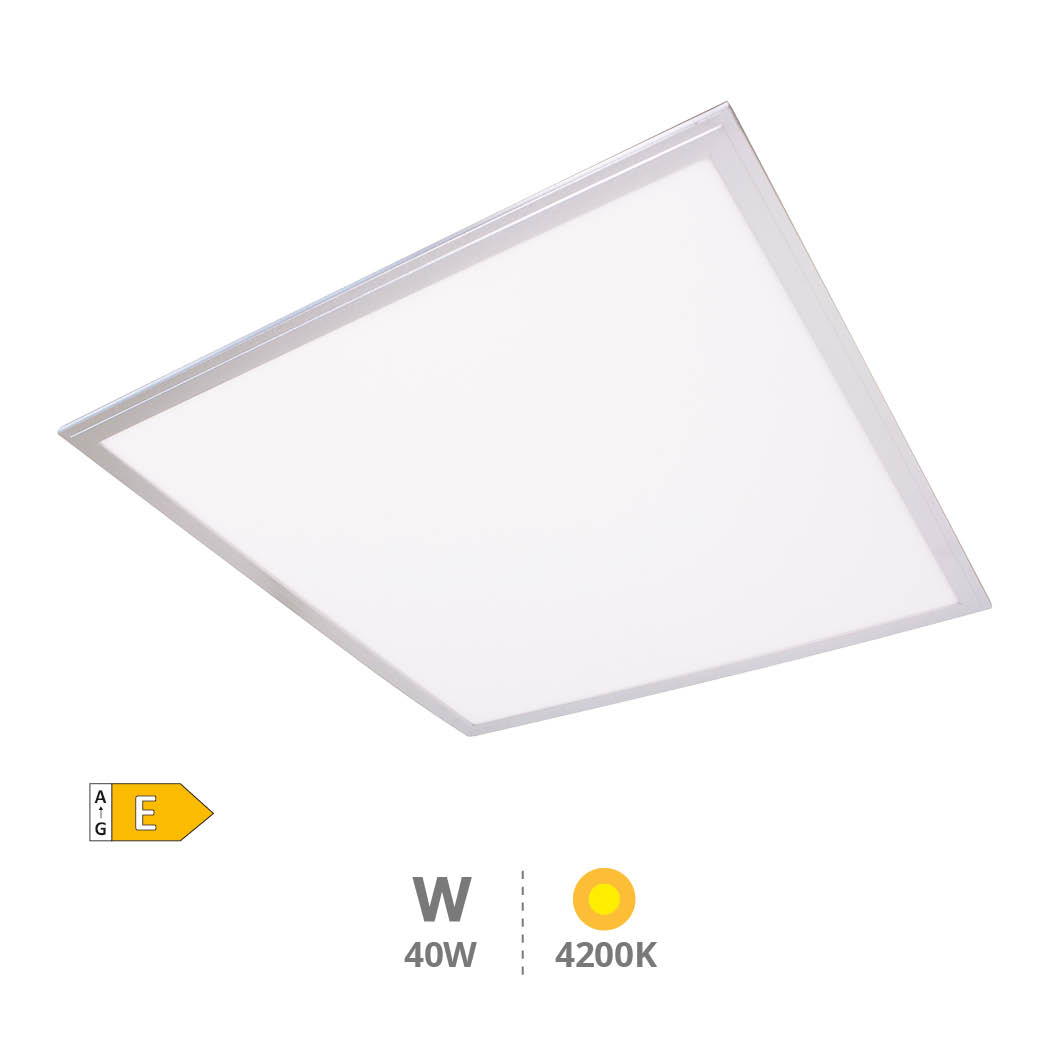Panel empotrable ultrafino LED Sabha 59,5x59,5cm 40W 4200K Níquel