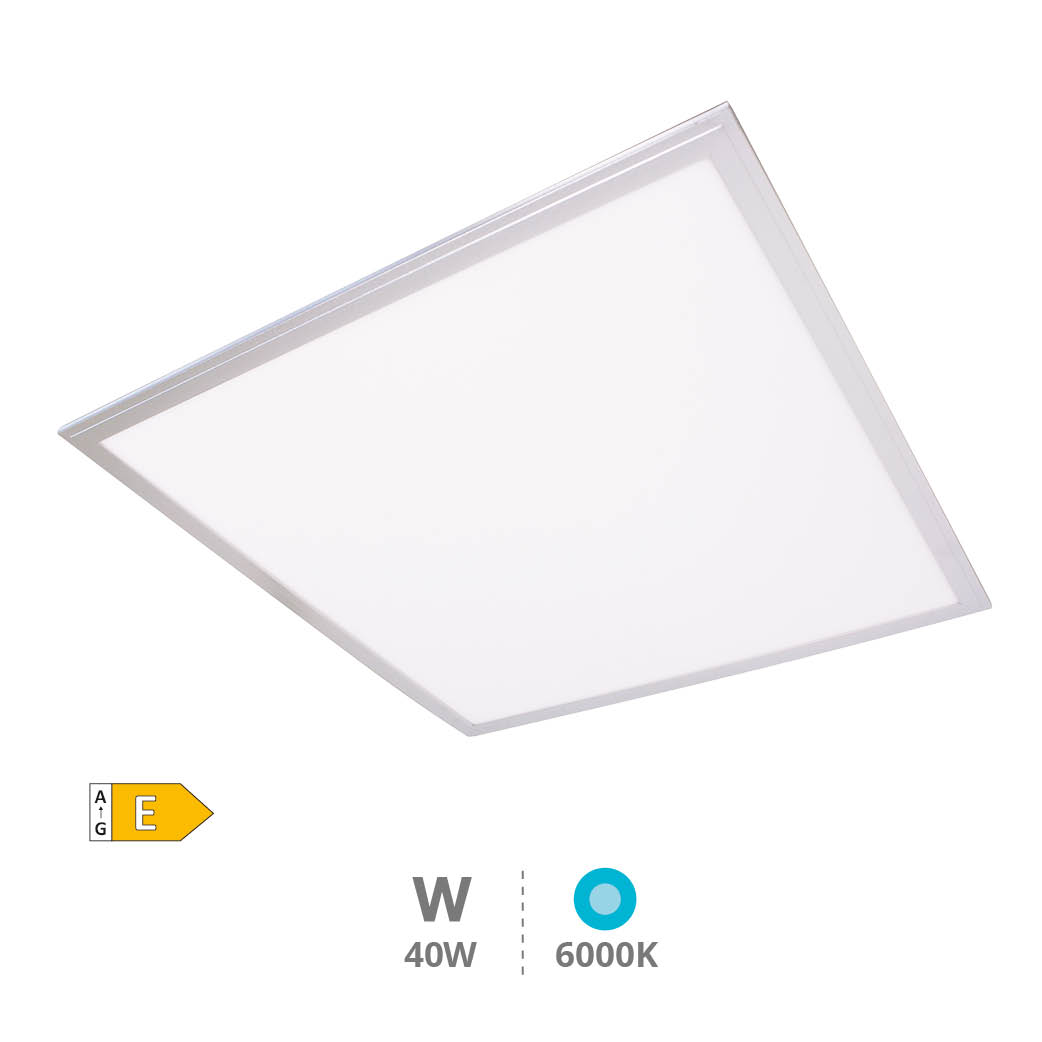 Panel empotrable ultrafino LED Sabha 59,5x59,5cm 40W 6000K Níquel