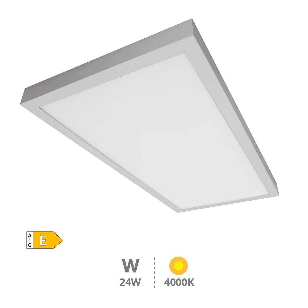Menia LED surface panel rectangular 24W 4200K Niquel