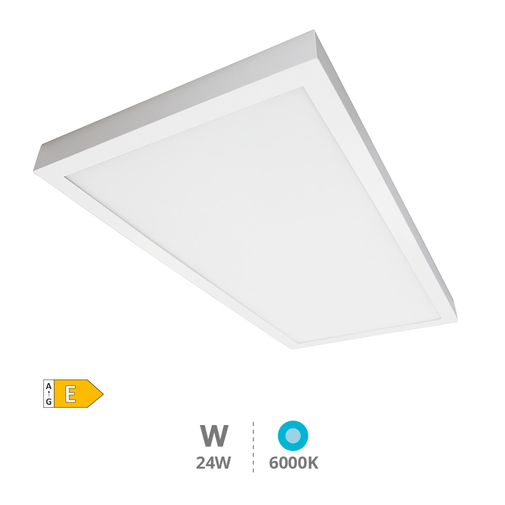 Panel superficie LED rectangular Menia 24W 6000K Blanco