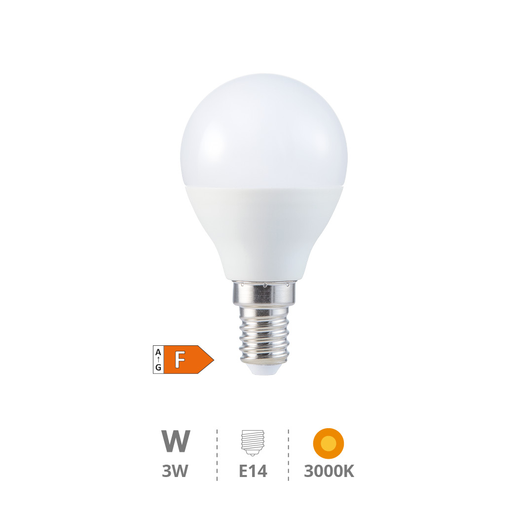 Ampoule LED sphérique 3 W E14 3000K