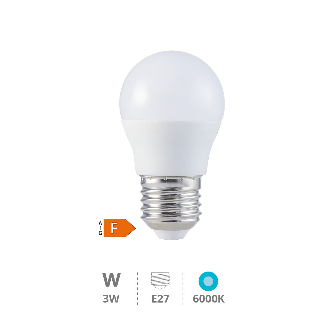 Ampoule LED sphérique 3 W E27 6000K