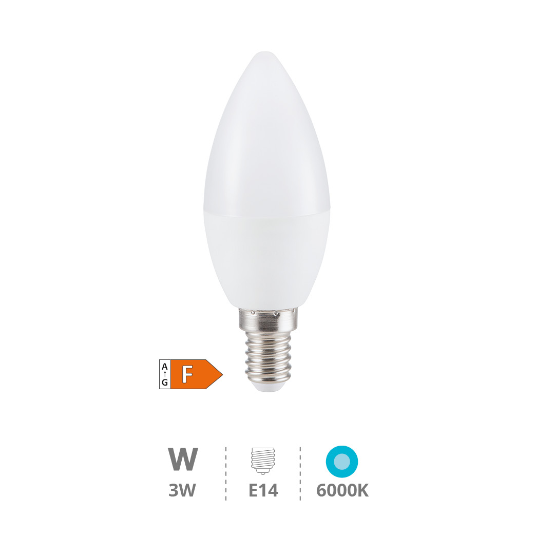 Ampoule LED flamme 3 W E14 6000K