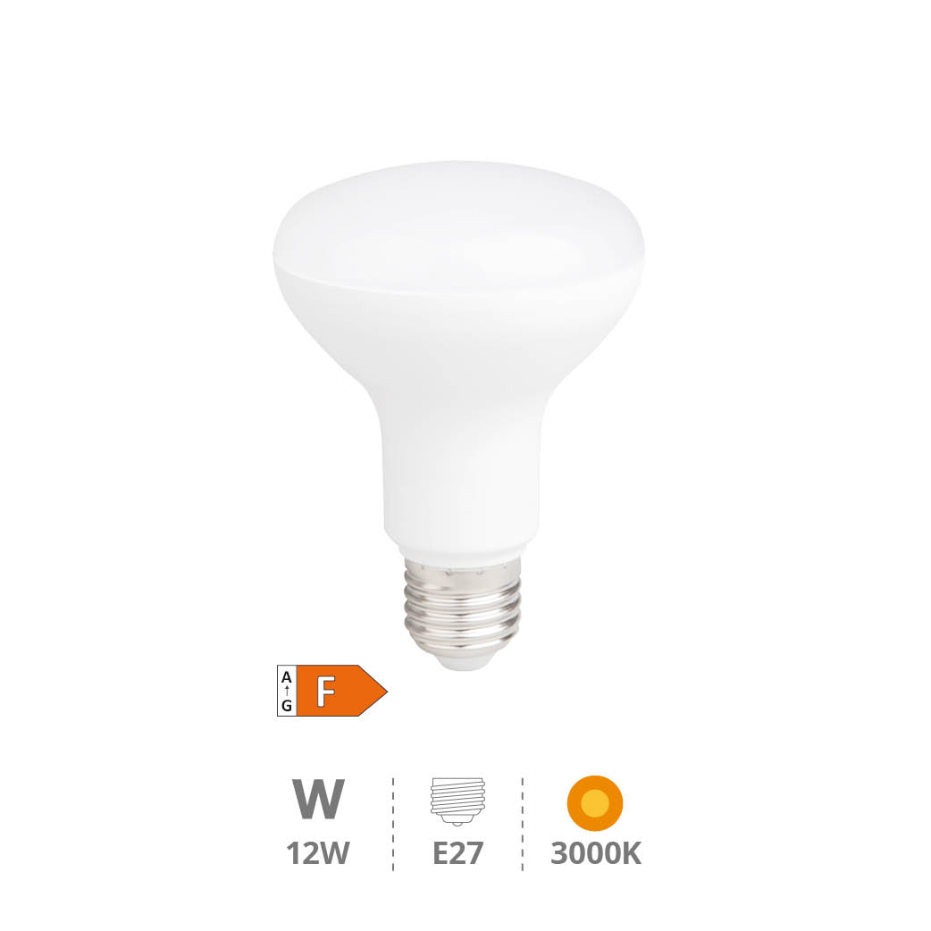 Ampoule LED réfléchissante R80 12W E27 3000K