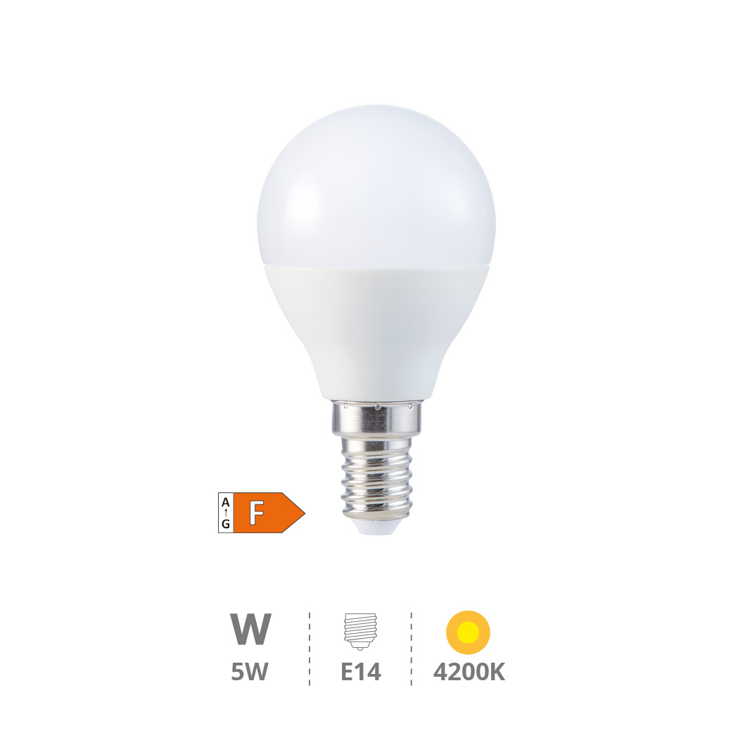 Ampoule LED sphérique 5W E14 4200K