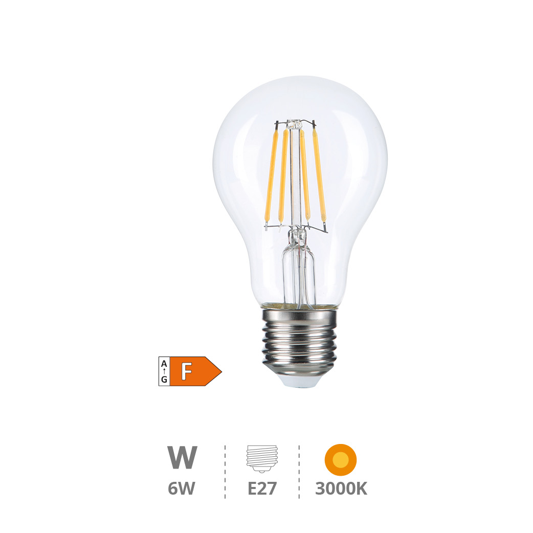 Oro Series A60 LED filament bulb 6W E27 3000K