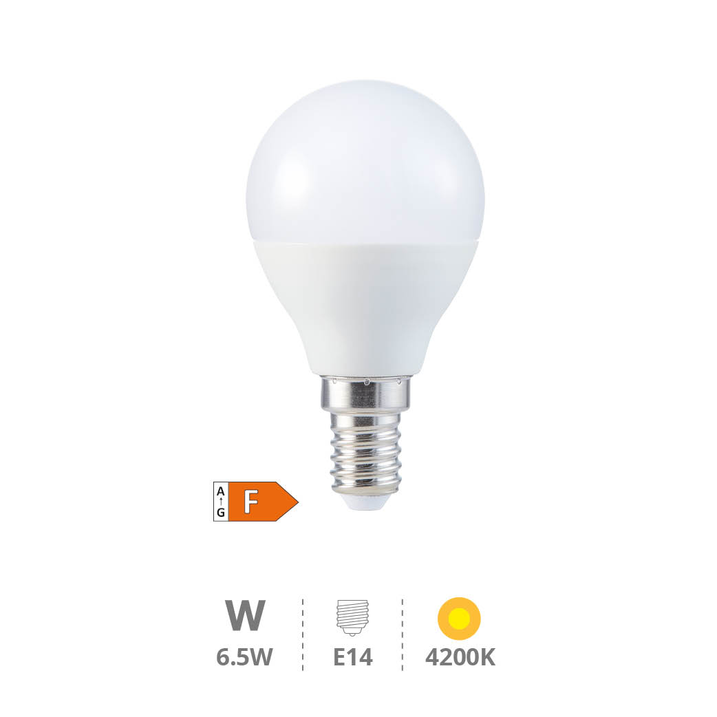 Ampoule LED sphérique 6,5W E14 4200K