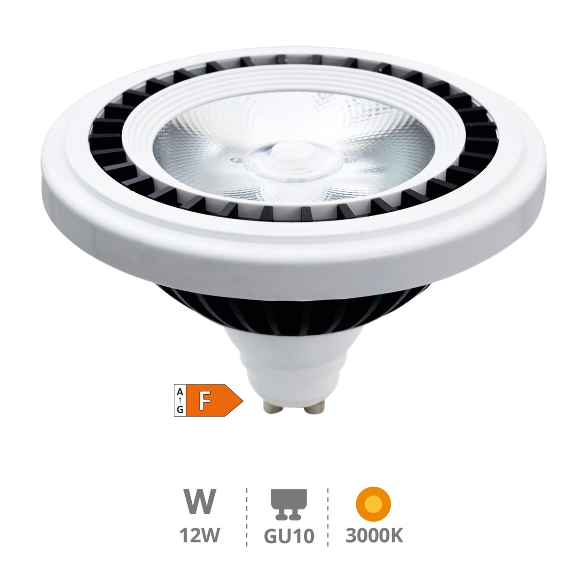Ampoule LED COB 12 W AR111 GU10 3000K