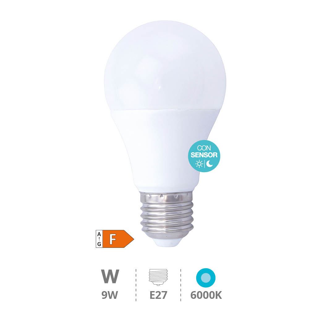 A60 Night sensor LED bulb 9W E27 6000K