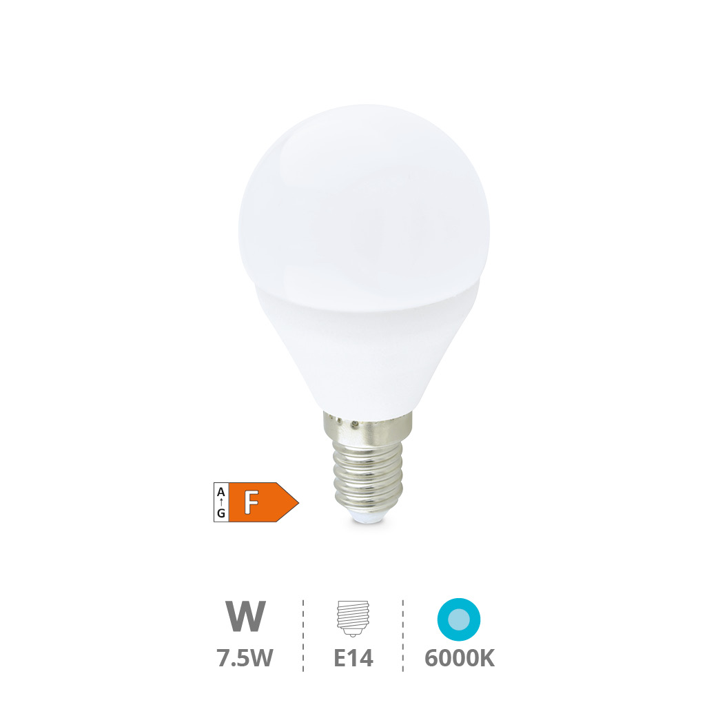 Ampoule LED sphérique 7,5W E14 6000K