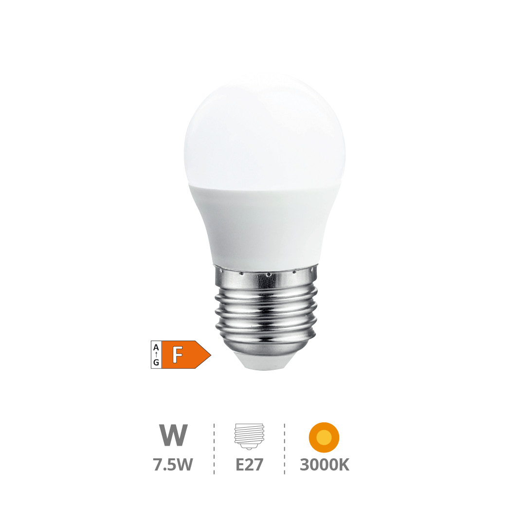 Ampoule LED sphérique 7,5W E27 3000K
