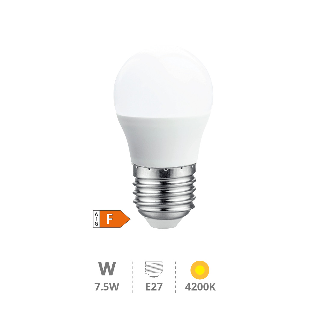 Ampoule LED sphérique 7,5W E27 4200K