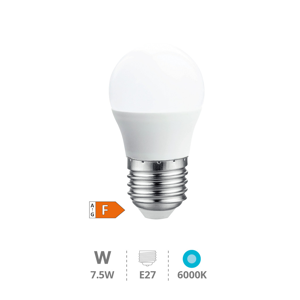 Ampoule LED sphérique 7,5W E27 6000K