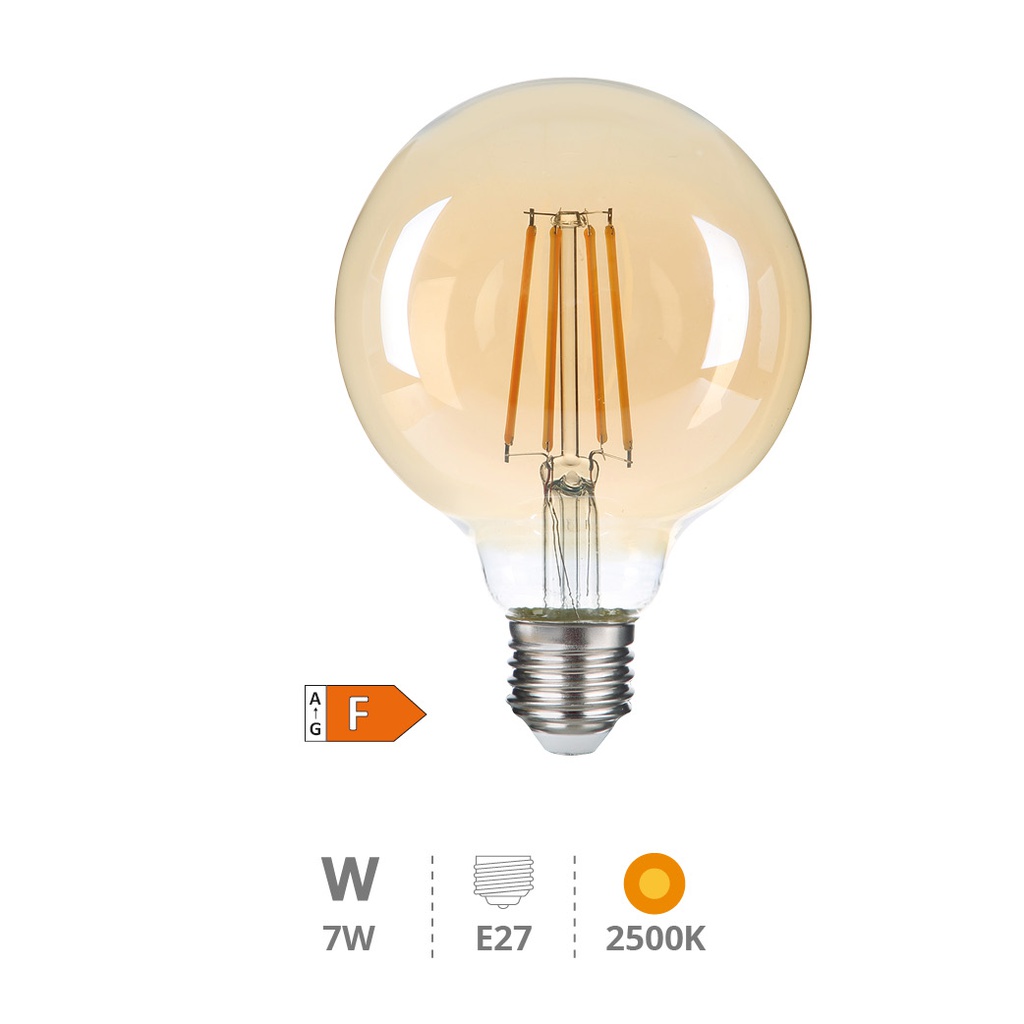 Lámpara LED globo G80 Vintage 7W E27 2500K