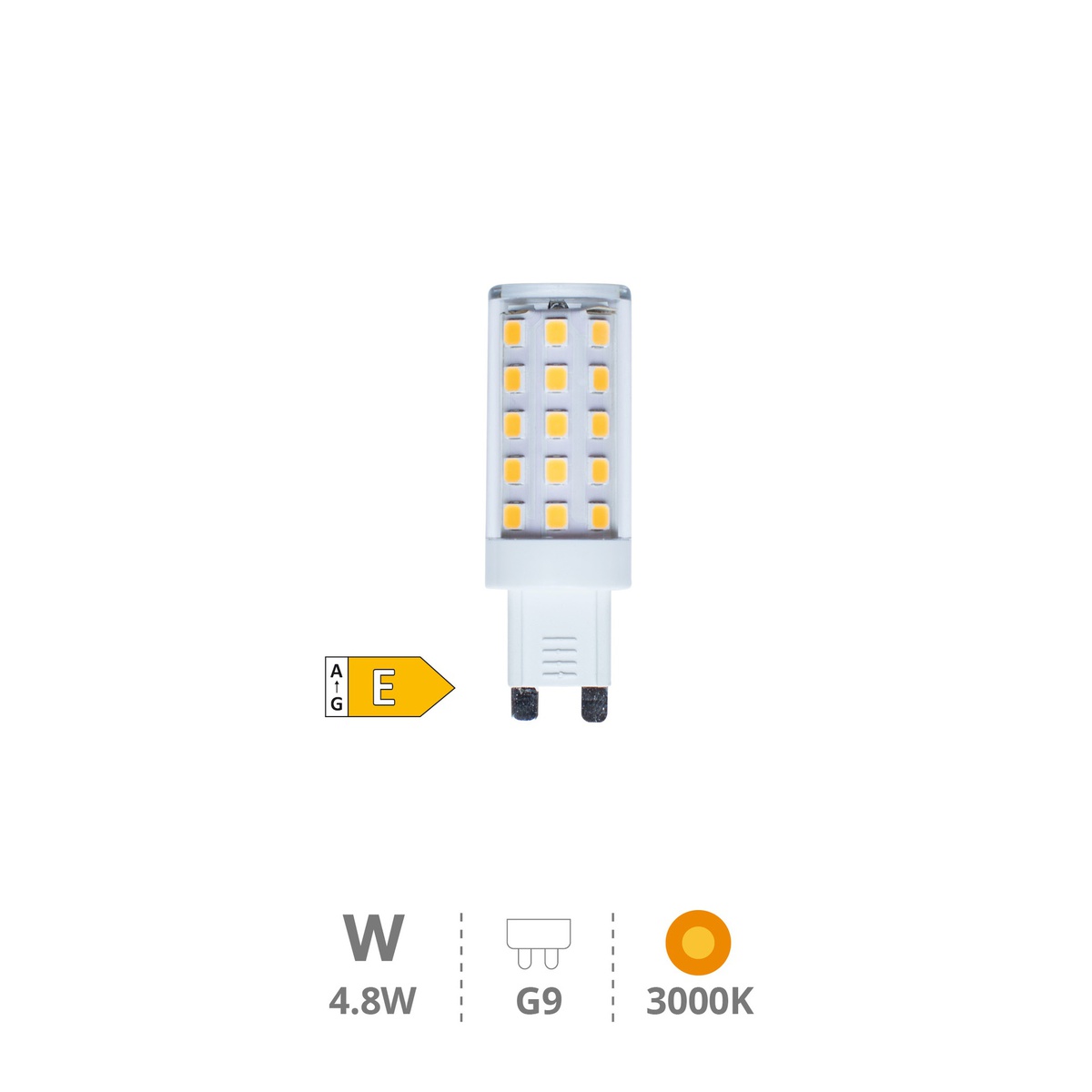 Ampoule LED SMD 4,8W G9 3000K