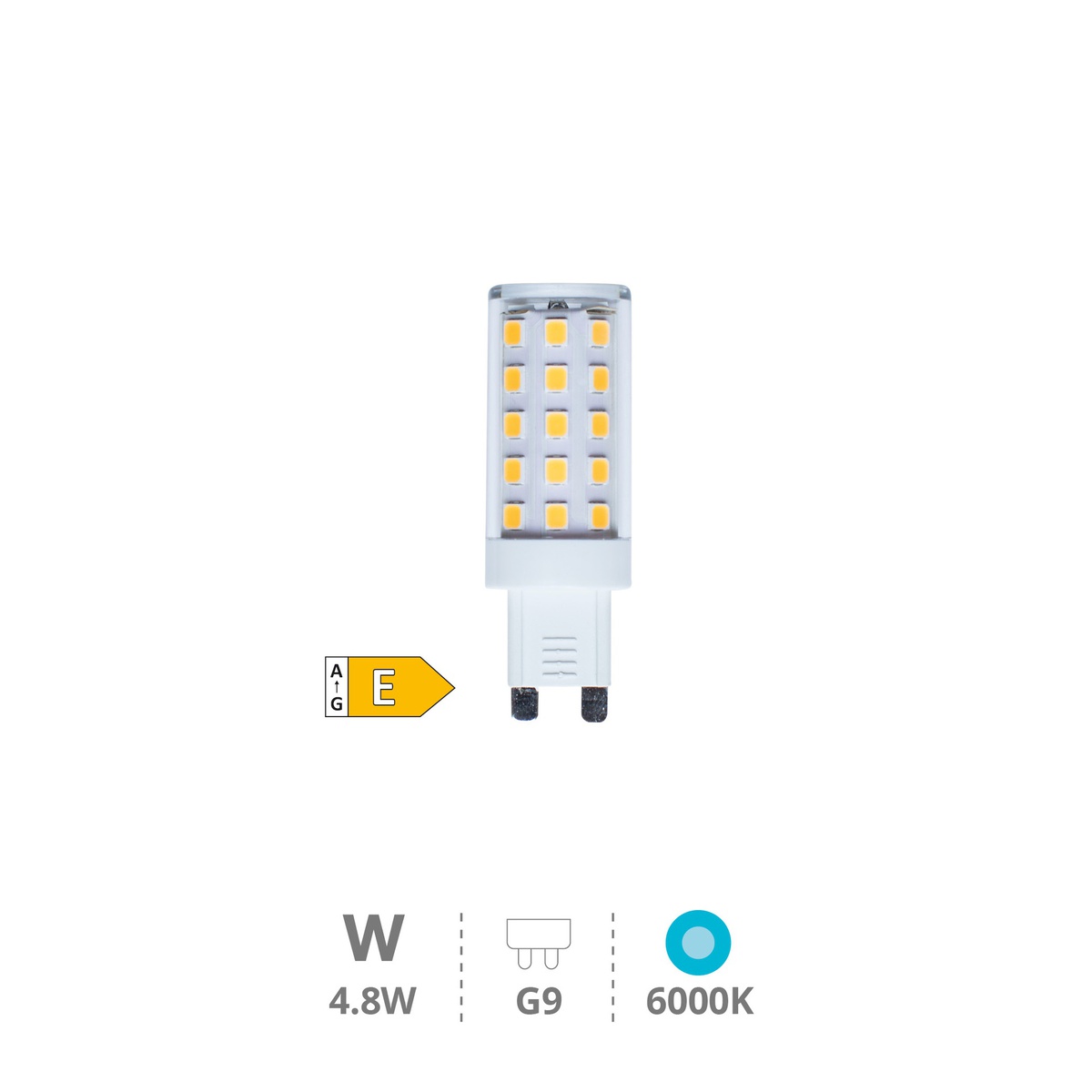 Ampoule LED SMD 4,8W G9 6000K