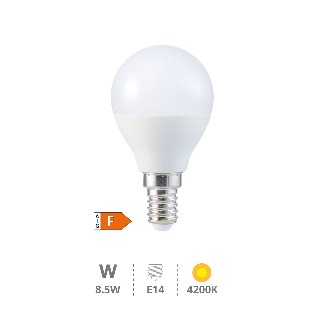 Ampoule LED sphérique 8,5W E14 4200K