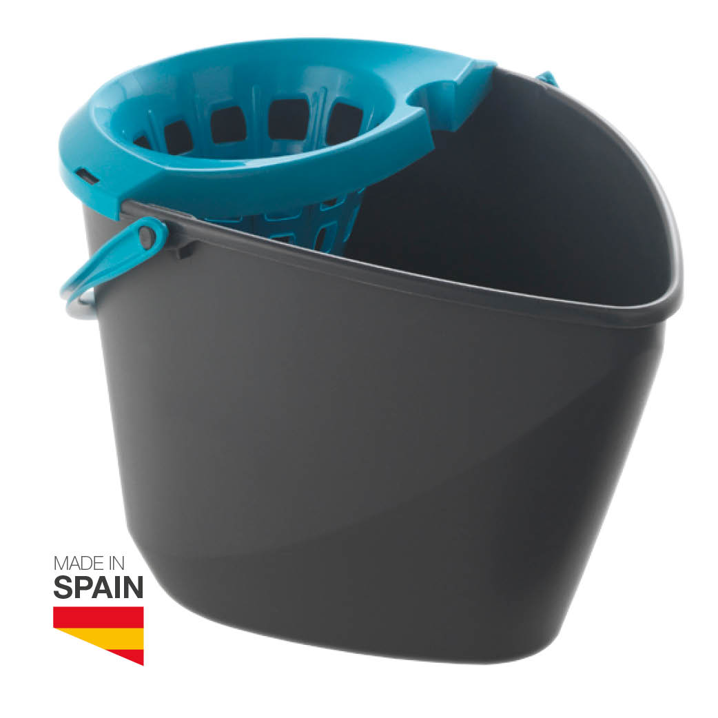 Oval bucket with plastic drainer 12L